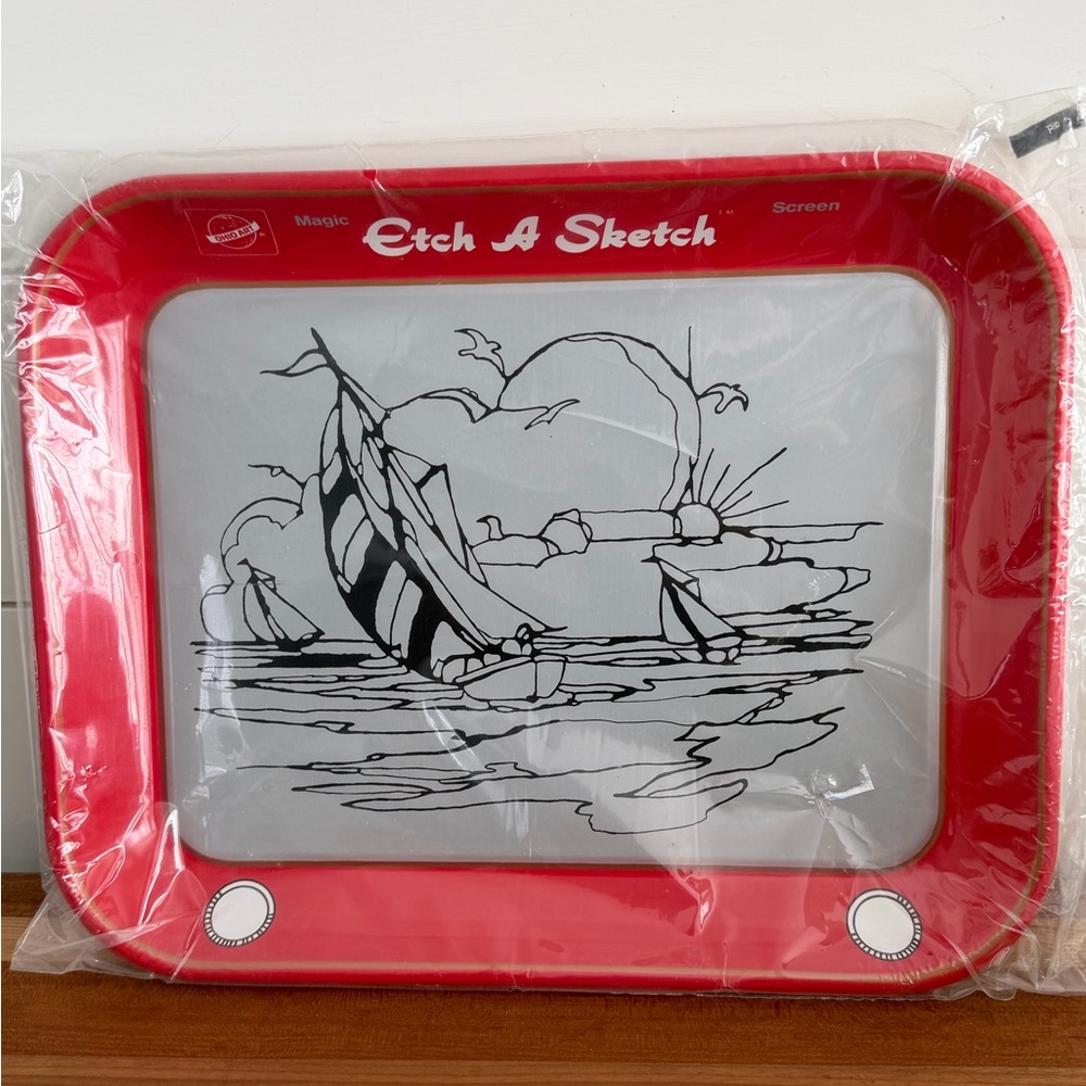 Ohio Art Etch A Sketch Metal Tray Vintage